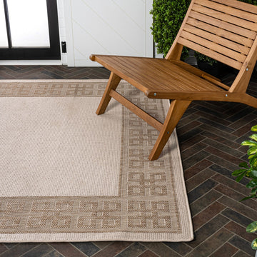 Athena Classic Geometric Border Indoor/Outdoor Area Rug